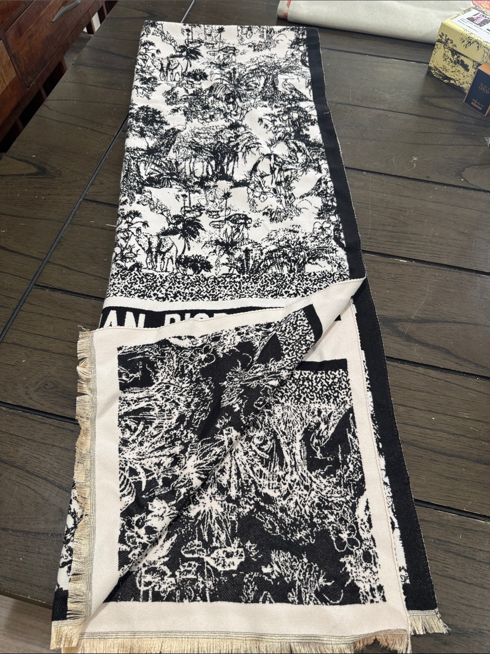 Dior Black and White shawl Scarf